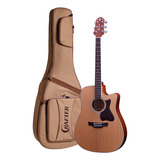 Violão Crafter Aço Folk Cutaway De-7/n Equalizador Plataform Tv Gold Com Bag