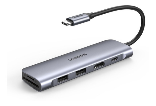 Ugreen - Hub Usb-c 6x1 Usb 3.0 Hdmi Leitor Sd/tf Pd 70411 Nf