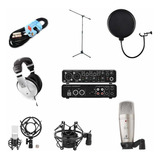 Kit De Grabacion Con Interfaz Behringer Umc204hd Combo 