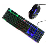 Kit Teclado E Mouse Led Rgb Gamer Usb Pc Notebook Jogos D280