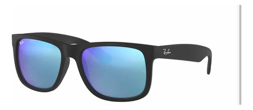 Lentes De Sol Rb Justin Rb4165n (negro Mate-azul Espejo)