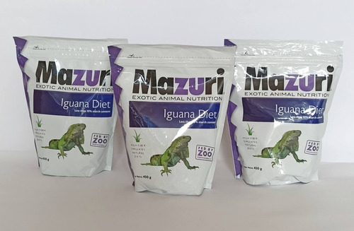 Alimento Para Iguana Mazuri 450g * 3 Bolsas