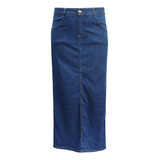 Saia Jeans Longa Plus Size Tamanhos 48 Ao 60 Ref-2091