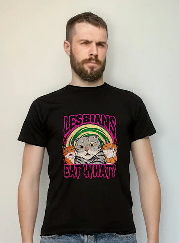 Playera Lesbians Eat What? Lesbianas Gatos Divertidos Punch