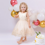Vestido De Princesa Con Estampado Floral Para Niñas 1-5 Años