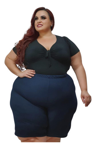 Kit 3 Bermudas Canelada Plus Size Tamanho Grande Promo