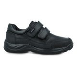 Zapato Escolar Audaz Mocasín Negro De Piel Niño Casual (18.0