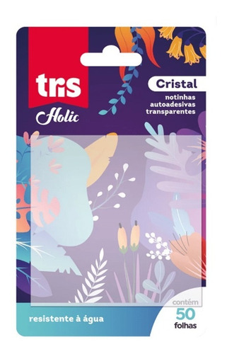 Bloco De Notas Adesivas Cristal Transparente Tris Holic Cor Cinza