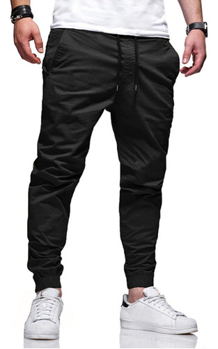 Calças Jogger Jeans Camuflada Masculina Com Punho Elástico