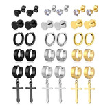 30 Pzs Aretes Hombre/mujer Pendientes De Acero Inoxidable