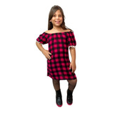 Vestido Xadrez Infantil Menina Modinha Blogueira 2 A 12 Anos