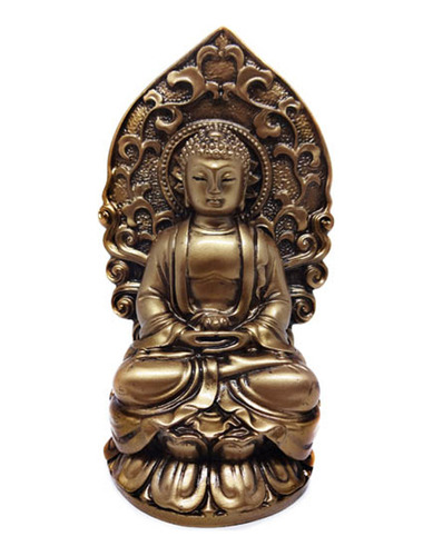 Buda Shakyamuni Escultura Em Resina Decoração Budista 12x7cm