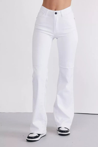 Jean Scombro Dama Oxford Blanco Elastizado Nueva Coleccion