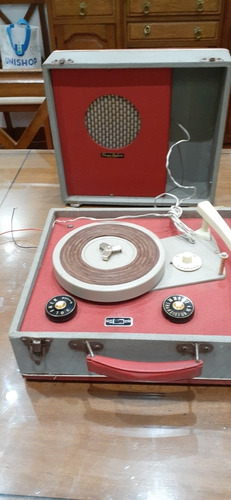 Tocadiscos Portatil Vintage ,valija Con Radio Le Rox 