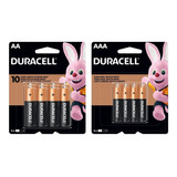 16 Pilhas Alcalinas Duracell 8 Aa + 8 Aaa Para Sua Casa Nf