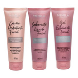 Kit Menela Linha Spa Creme Hidratante Esfoliante Sabonete 