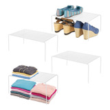 Estante Organizador Para Dormitorios Pack 4 Color Blanco