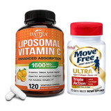 Move Free Ultra Triple Colageno + Vitamina C Liposomal 1600 