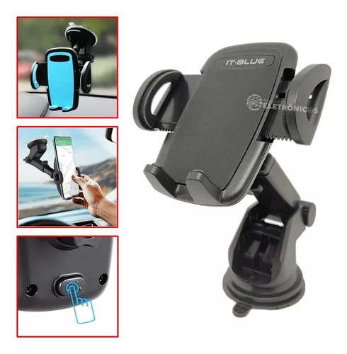 Suporte D Celular Universal Carro 360° Ventosa Vidro Painel