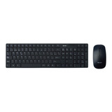 Set De Teclado Y Mouse Inalámbrico Para Tablet - Pc Negro