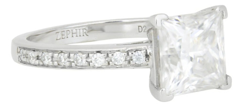Anillo Zephir Con Moissanita- Corte Princesa - Anelwen 2.0ct