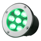 Balizador Luminária Led Chão Jardim 7w Embutir Verde