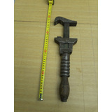 Llave Antigua Ajustable Importada Para Caños, Tuercas, Etc