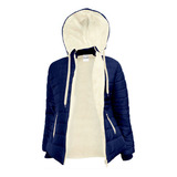 Campera Inflable Abrigo Mujer Con Corderito Y Capucha. G6