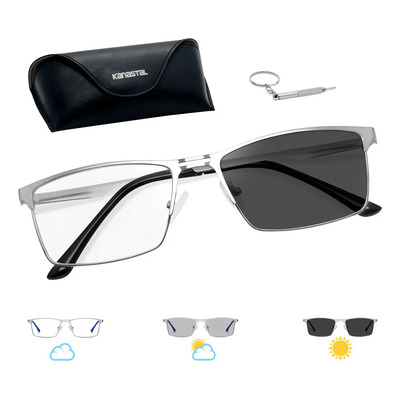 Lentes Fotocromáticos Kanastal de Filtro Luz Azul para Computadora y Celular en Color Plateado Brillante | Envío gratis