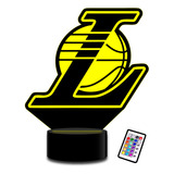 Lampara 3d Lakers Nba Basketball Con Control Remoto 16 Color
