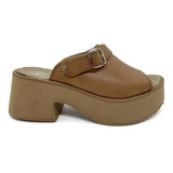 Sandalias Plataforma Mujer Zueco Zapato Taco 6 Cm Faja 410