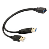 Negro Usb 3.0 Hembra A 2 Usb Macho Cable Divisor De