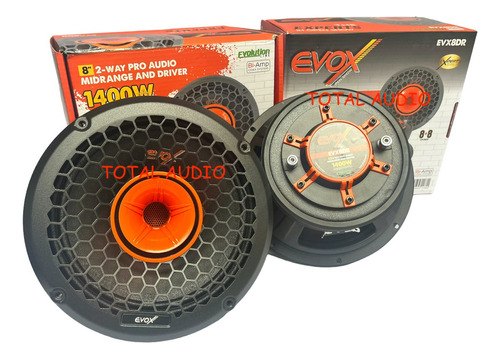 Par Medio Rango Con Driver 8 PuLG  350w Rms 8+8 Evox Evx8dr