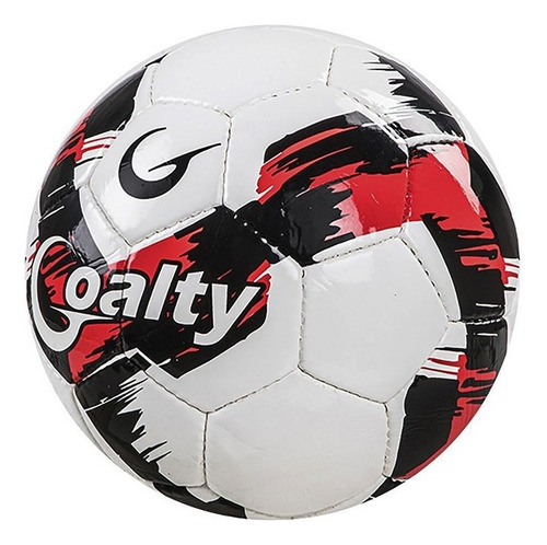 Pelota Futbol N°5 Entrenamiento Cancha Cesped Pu Goalty Color Blanco/rojo