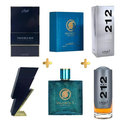 3pk 100ml Perfume Trouble Boy 212 Eros Hombre | Envío gratis