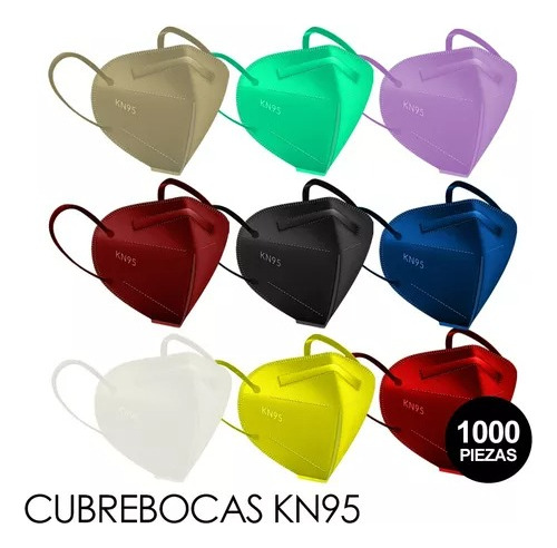 Cubrebocas Kn95 5 Capas Certificación 1000 Piezas Colores