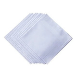 Pañuelos Blancos Para Hombre, 100% Cuadrados 12 Und Unicolor