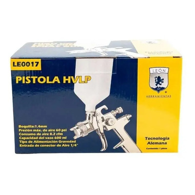 Pistola Gravedad HVLP León LE0017 Para Pintura Automotriz 1.4mm 600ml | Meses sin interés
