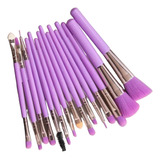 Set 15 Pinceles Brochas Maquillaje Fluorescente Para Brillar