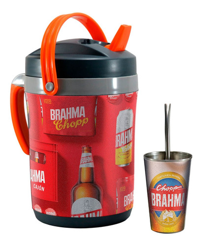 Set Terere Termo Vaso Bombilla, Cerveza Brahma