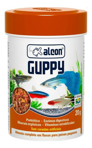Ração Para Peixes Ornamentais Alcon Guppy 20g  Full
