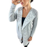 Cardigan Trico Feminino Kimono Sobretudo Casaco Manga Longa