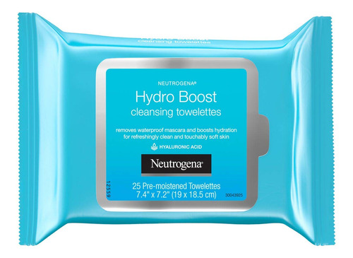 Neutrogena Hydro Boost Toallitas Faciales Limpiadoras, 25 U.