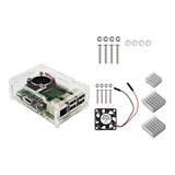 Kit Case Acrílico P/ Raspberry Pi3(b)+ Cooler+ Dissipadores.