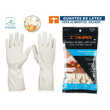 Guantes De Látex Para Alimentos, Grandes, Truper 14265 Color Blanco Talla G