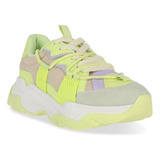 Tenis Sneakers Dama Piso Verde Neon Cintas 298-93