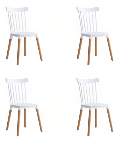 Silla De Comedor Windsor Flia Hdc Group Pack X4 Unidades Color Blanco