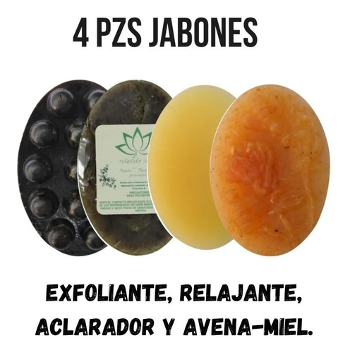 Jabónes Avena Miel Exfoliante Relajante Aclarador Jabon 4pzs