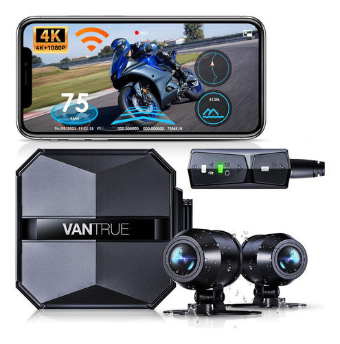 Vantrue F1 - Camara De Tablero Frontal Y Trasera 4k Para Mot