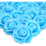 100 Rosas Flores Artificiales Polietileno Juvale - Azul
